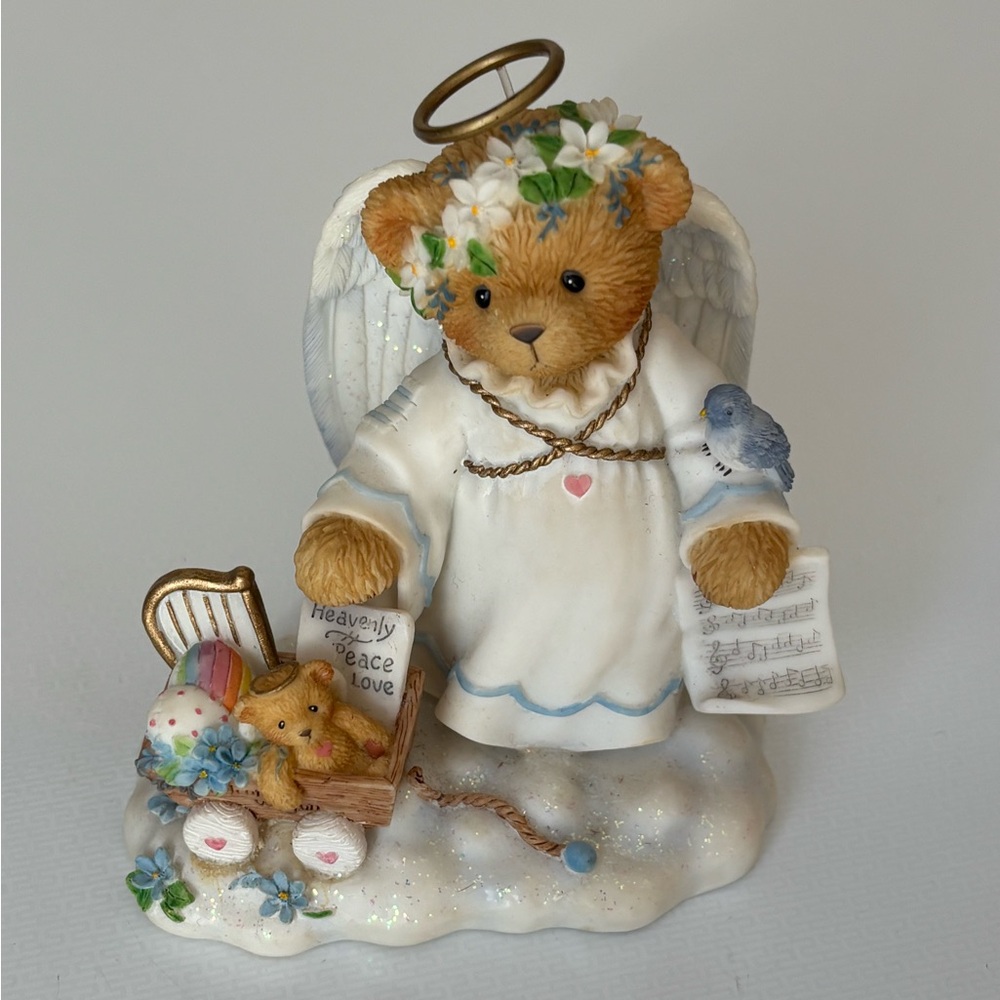 Cherished Teddies Angel Bear “Fay” with wagon